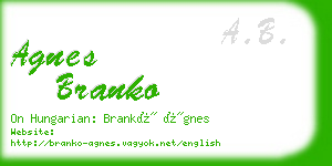 agnes branko business card